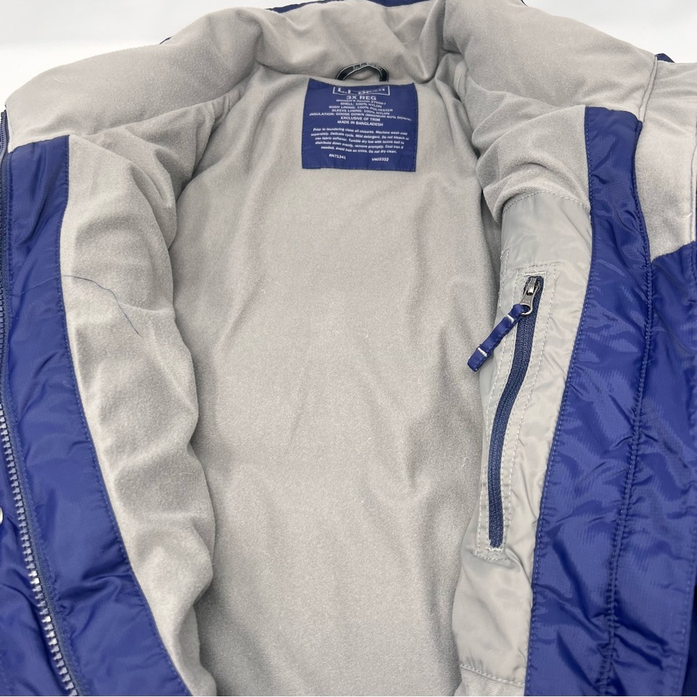 L.L. Bean Down Puffer Blue Coat 3X  ItemID 276567 GOOSE DOWN - Picture 7 of 7